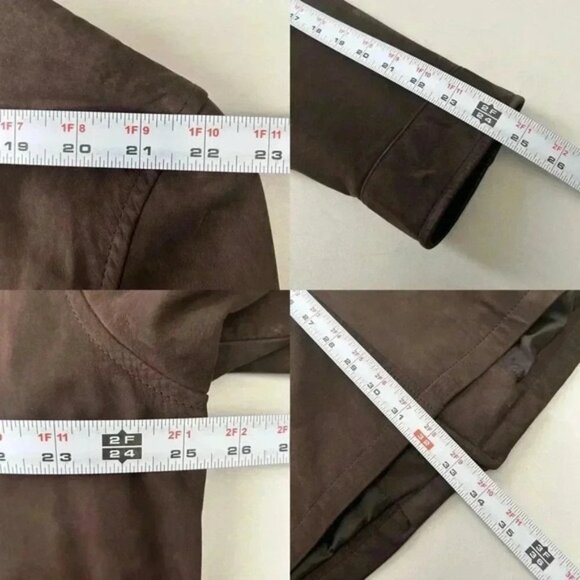 Vintage 90s Men’s Brown Suede Leather Jacket Oversized Size Large - Picture 13 of 15